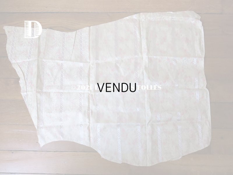 画像12: 19世紀 アンティーク  シルク製 ファブリック ほぐし織 ピンクの薔薇＆勿忘草のリース