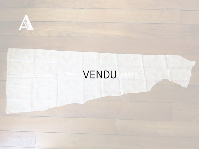 画像5: 19世紀 アンティーク  シルク製 ファブリック ほぐし織 ピンクの薔薇＆勿忘草のリース