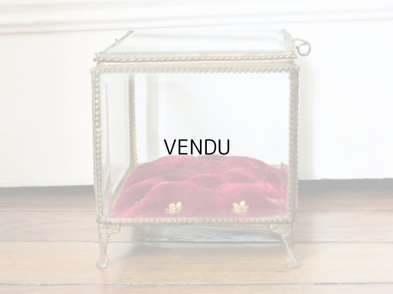 画像8: 19世紀 アンティーク 大きなコフレ グローブ・ド・マリエ 花のピン＆赤いベルベットのクッション