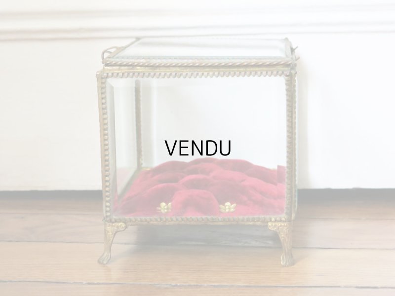 画像9: 19世紀 アンティーク 大きなコフレ グローブ・ド・マリエ 花のピン＆赤いベルベットのクッション