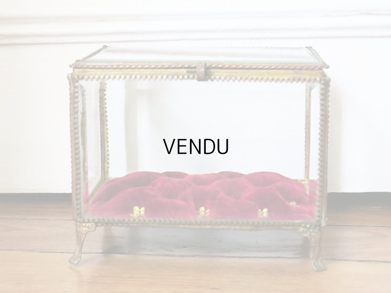 画像6: 19世紀 アンティーク 大きなコフレ グローブ・ド・マリエ 花のピン＆赤いベルベットのクッション