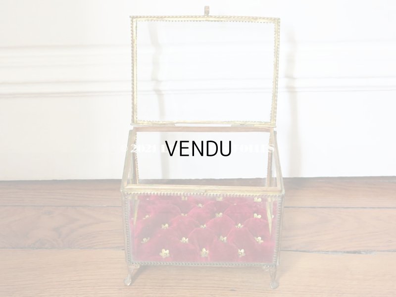 画像3: 19世紀 アンティーク 大きなコフレ グローブ・ド・マリエ 花のピン＆赤いベルベットのクッション