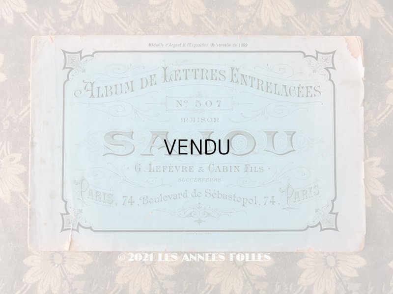 画像1: 19世紀末 アンティーク SAJOU ダブルモノグラムの繍図案帳 ALBUM DE LETTRES ENTRELACEES N 507 - SAJOU PARIS -