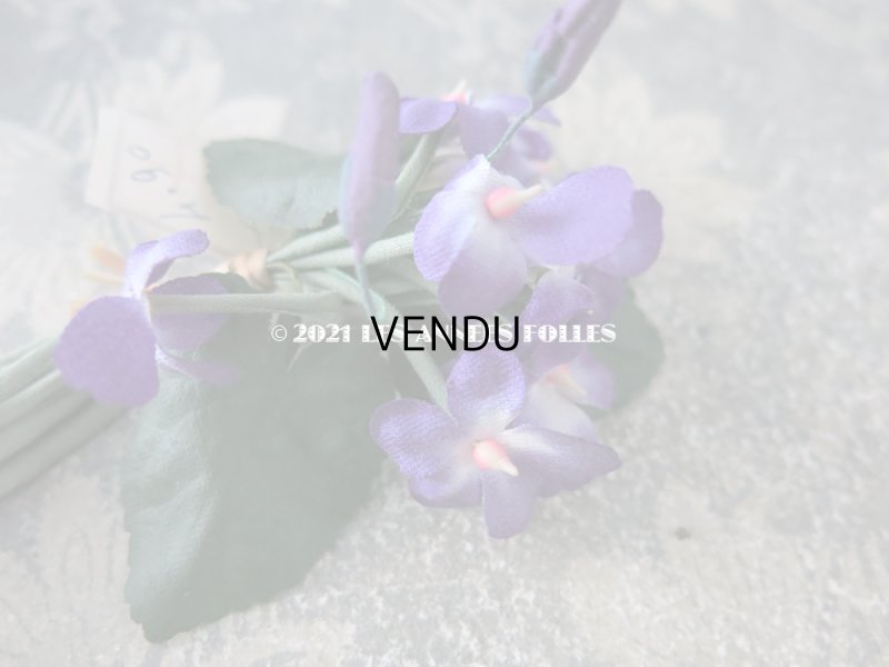 画像3: 未使用 ラベル付き アンティーク 菫のブーケの布花