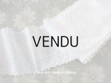 アンティーク  ドットの刺繍入り コットン生地のボーダー　6.55m  幅11.5cm