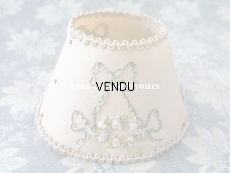 画像5: アンティーク  小さなランプシェード  リボン柄　ロココトリム付 