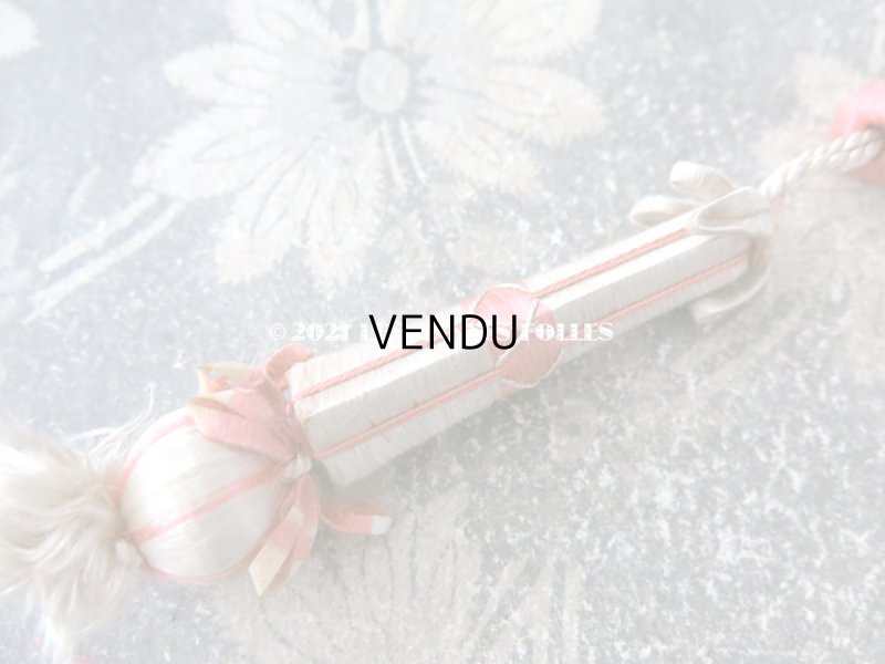 画像4: 19世紀 アンティーク パスマントリー 小さなポンポン ピンク＆ホワイト