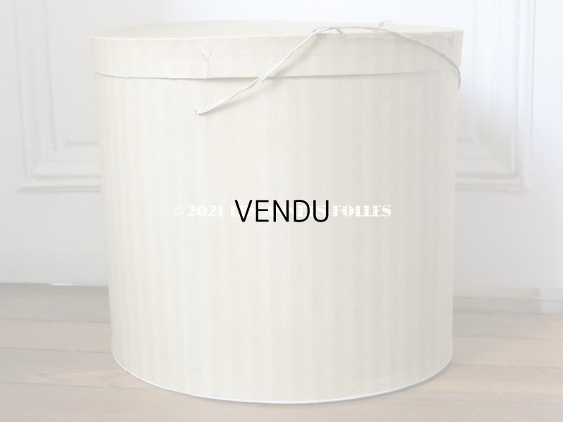 画像7: アンティーク 大きなハットボックス  ストライプ柄