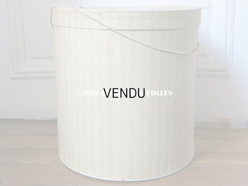 画像6: アンティーク 大きなハットボックス  ストライプ柄