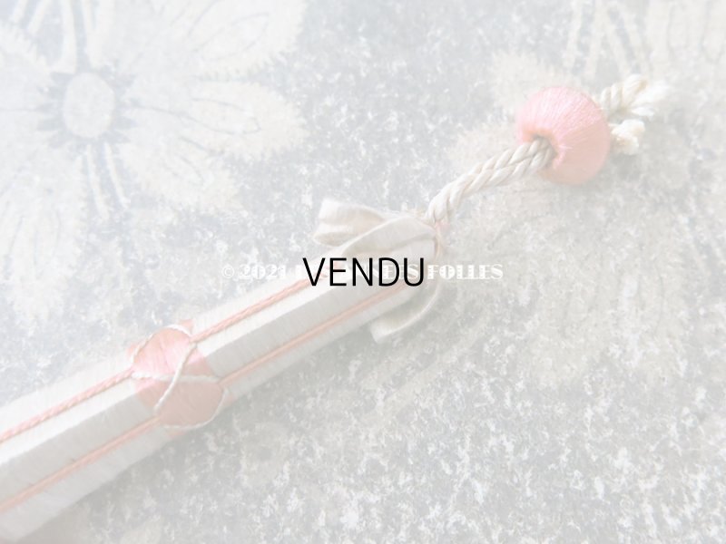 画像3: 19世紀 アンティーク パスマントリー 小さなポンポン ピンク＆ホワイト