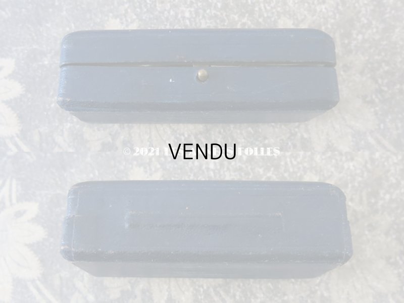 画像5: アンティーク 本革製  ジュエリーボックス ブルー