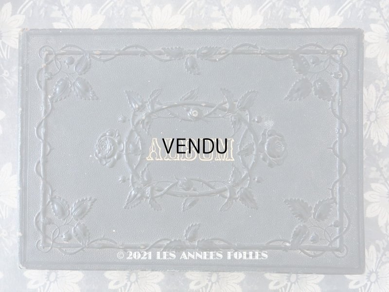 画像1: 19世紀　アンティーク 薔薇模様の黒いアルバム ALBUM 
