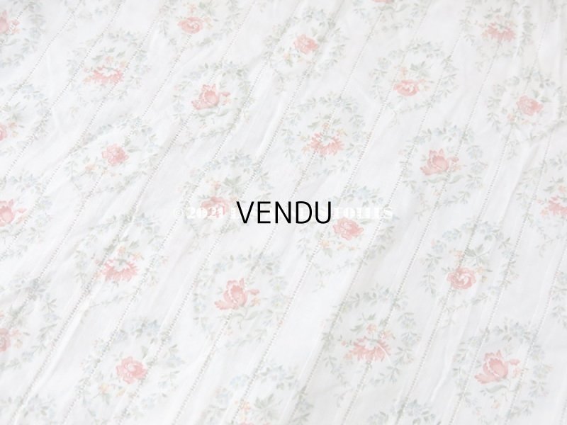 画像3: アンティーク  薔薇＆勿忘草 コットン製ファブリック 