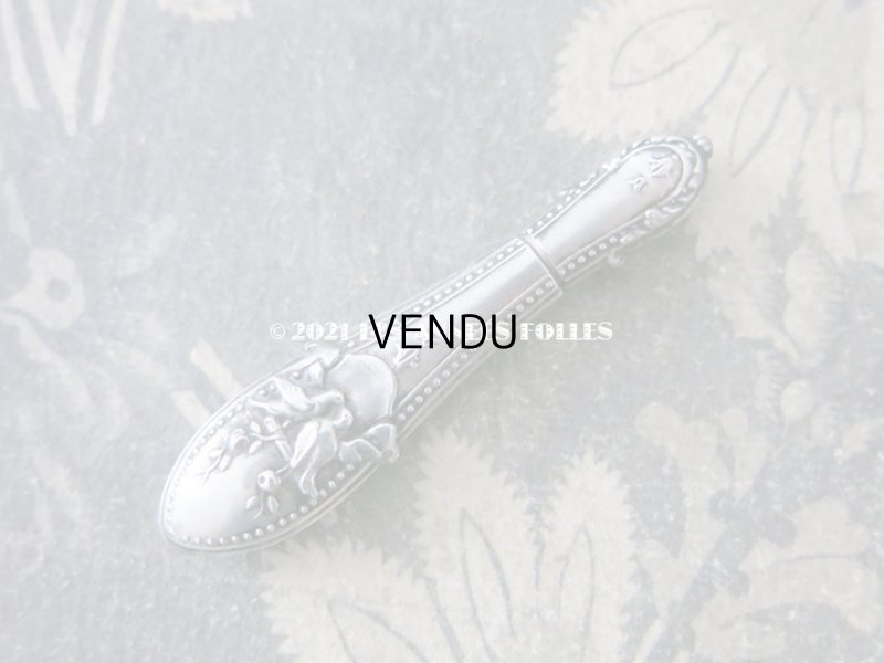 画像3: 1900年代 アンティーク シルバー製 鳥＆薔薇 目打ち & ニードルケース 裁縫道具