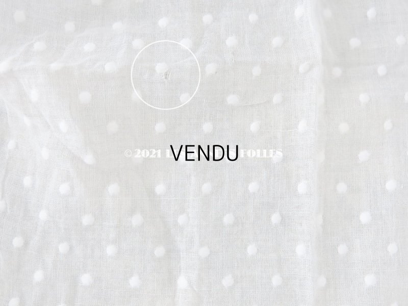 画像3: アンティーク  ドット柄の刺繍入り コットン生地 76×65cm