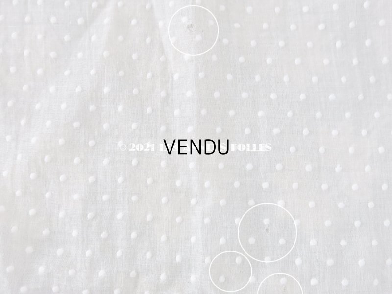画像2: アンティーク  ドット柄の刺繍入り コットン生地 76×65cm