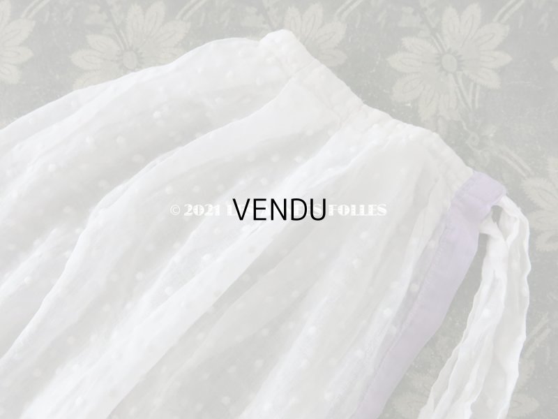 画像5: アンティーク  ドット柄の刺繍入り コットン生地 76×65cm