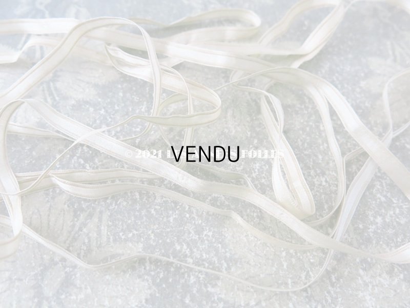 画像3: 1900年代 アンティーク シルク製 極細 5.5mm幅 サテンリボン パウダーブルーグリーン 3m