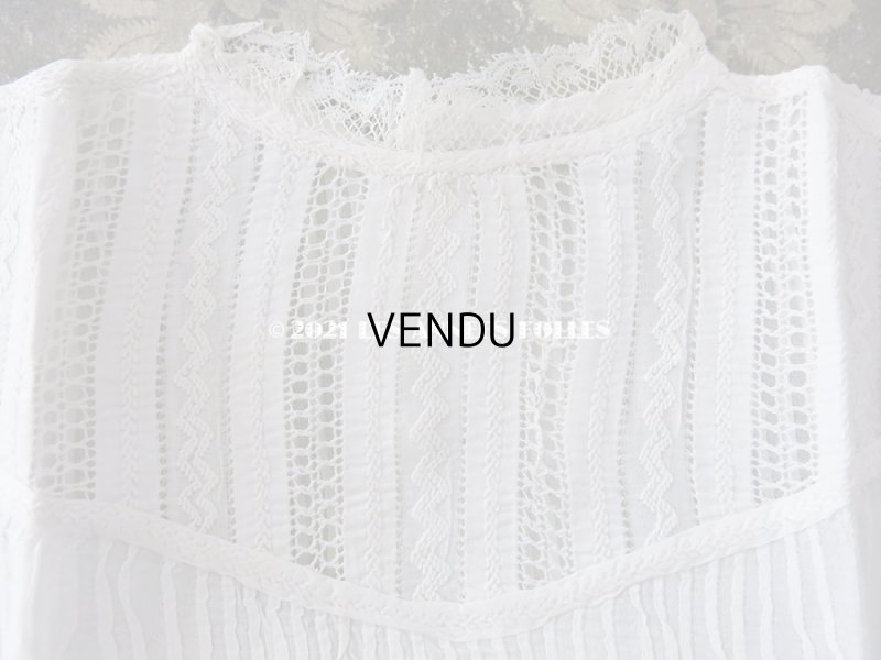 画像6: 未使用 アンティーク 小さな女の子用 パフスリーブ 手縫いのブラウス 