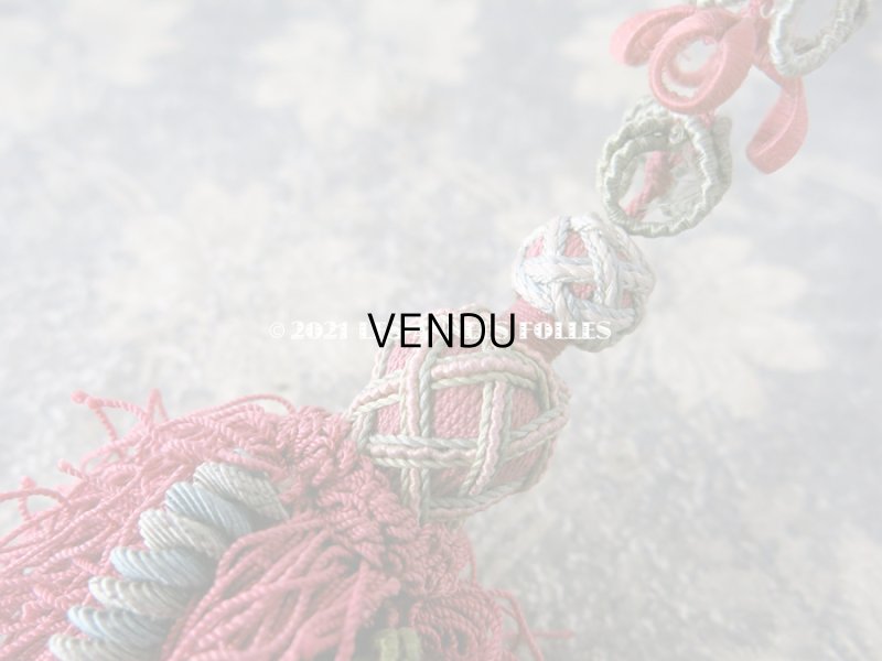 画像7: 19世紀 アンティーク シルク製 タッセル ポンポン パスマントリー 