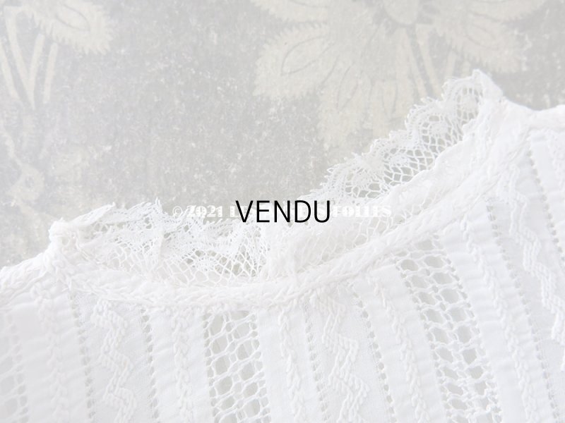 画像7: 未使用 アンティーク 小さな女の子用 パフスリーブ 手縫いのブラウス 