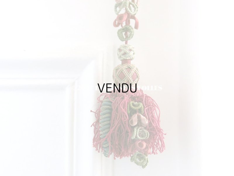 画像2: 19世紀 アンティーク シルク製 タッセル ポンポン パスマントリー 