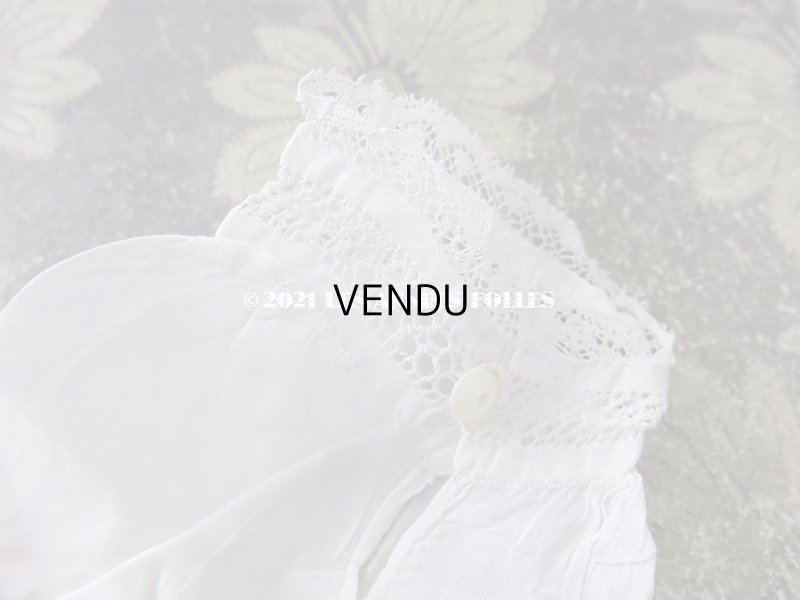 画像15: 未使用 アンティーク 小さな女の子用 パフスリーブ 手縫いのブラウス 