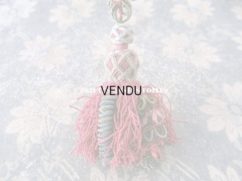 画像8: 19世紀 アンティーク シルク製 タッセル ポンポン パスマントリー 