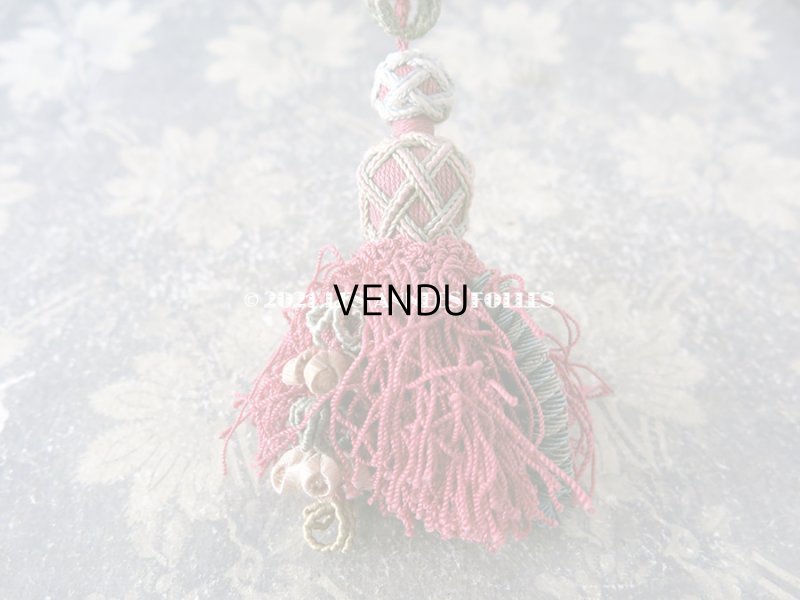 画像11: 19世紀 アンティーク シルク製 タッセル ポンポン パスマントリー 