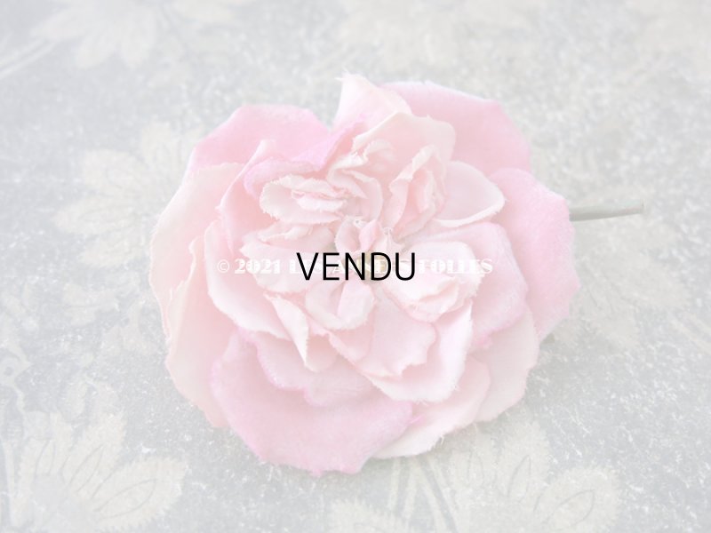 画像5: アンティーク ピンクの薔薇の布花 コサージュ クオーター・ロゼット咲き