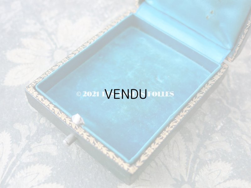 画像7: 19世紀 アンティーク イニシャル E.B. 本革製 ジュエリーボックス 金彩入り 黒