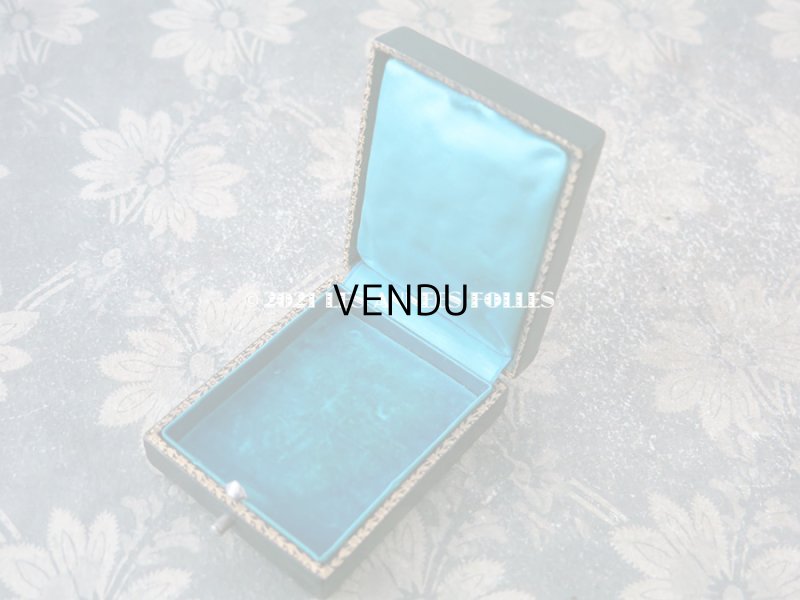 画像6: 19世紀 アンティーク イニシャル E.B. 本革製 ジュエリーボックス 金彩入り 黒