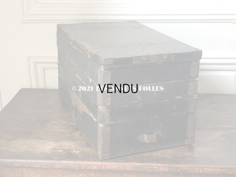 画像3: 19世紀末 アンティーク 帽子店の木箱のセット 黒 4段