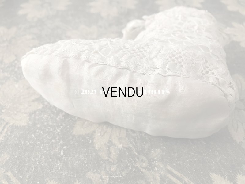 画像6: 1900年代 アンティーク デュシェスレース ベビー用シューズ  パウダーグリーンのシルクリボン