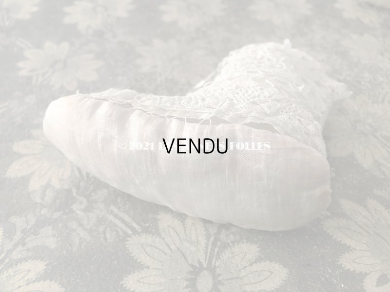 画像4: 1900年代 アンティーク デュシェスレース ベビー用シューズ  パウダーグリーンのシルクリボン