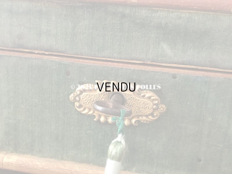 画像13: 19世紀 アンティーク ナポレオン3世時代 チョコレートボックス 薔薇のブーケ　お菓子箱 グリーンのベルベット