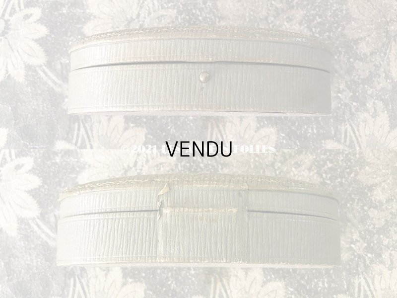 画像4: アンティーク 金彩入り パフュームボックス 本革製 オリーブグリーン - CARON  PARIS -