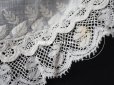画像9: 19世紀 アンティーク  クラヴァット ホワイトワーク & 手編みのヴァランシエンヌレース イニシャルの刺繍入り