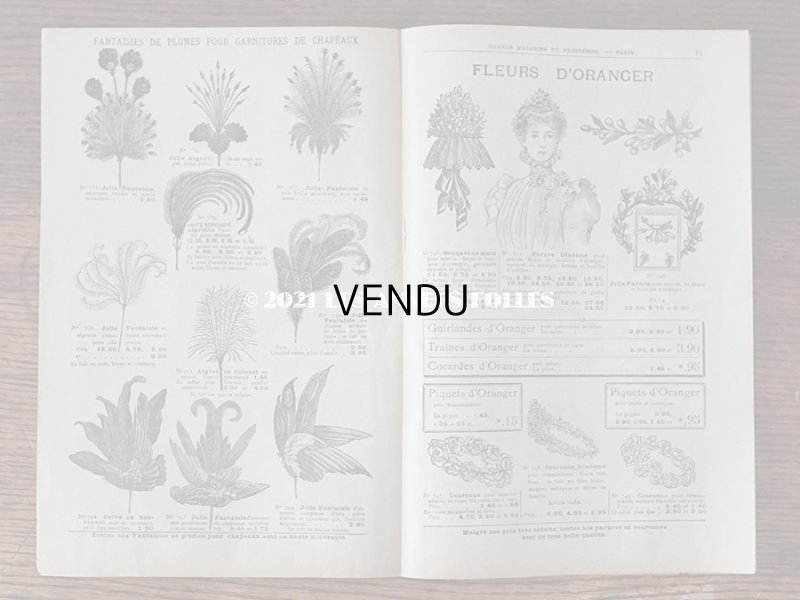 画像8: アンティーク プランタン百貨店のカタログ　布花＆フェザー＆帽子 CATALOGUE SPECIAL DE FLEURS, PLUMES & CHAPEAUX - GRANDS MAGASOINS DU PRINTEMPS - 