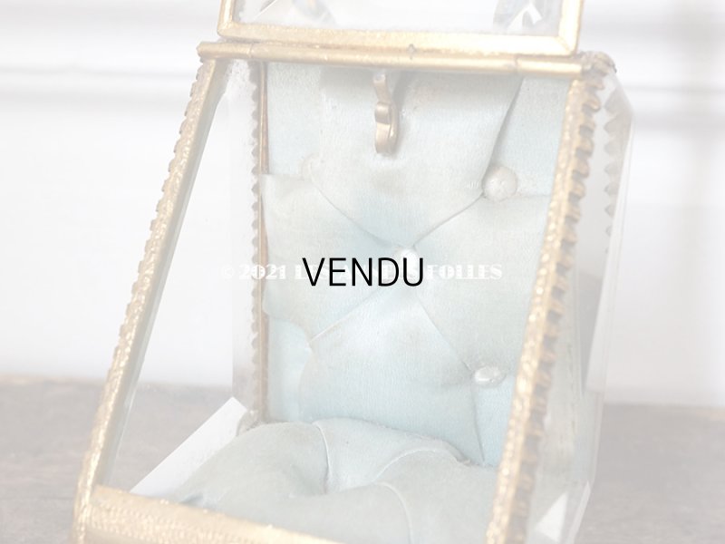 画像10: アンティーク 懐中時計 & ジュエリーボックス パウダーブルーのシルク製クッション