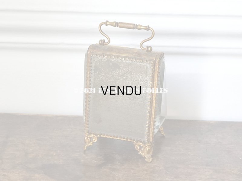 画像3: アンティーク 懐中時計 & ジュエリーボックス パウダーブルーのシルク製クッション