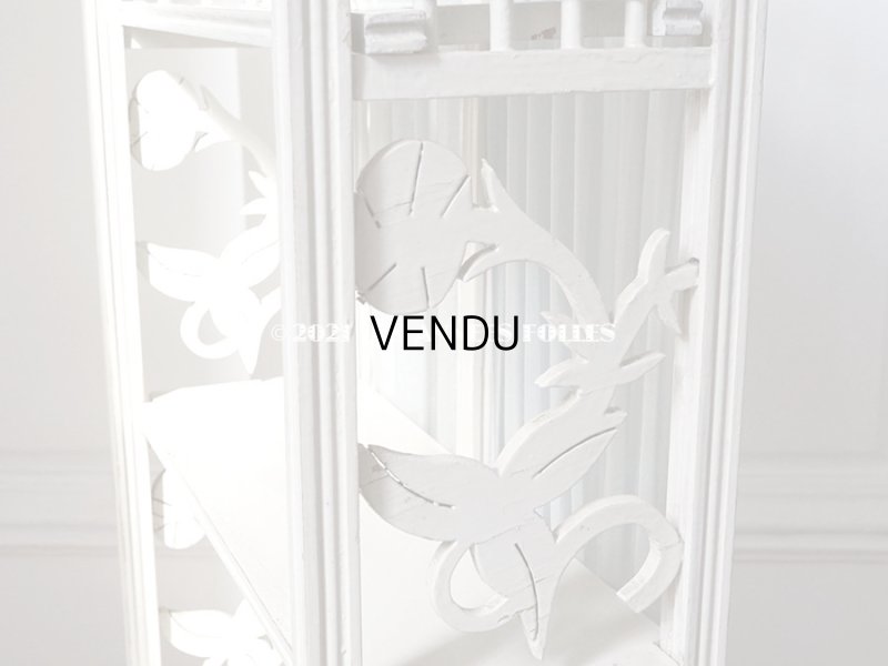 画像11: 1900年代 アンティーク 木製ラック 淡いブルーのカーテン付き