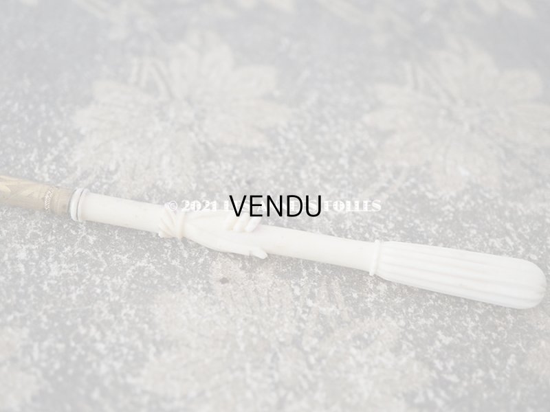画像8: アンティーク ペン軸 手のモチーフ ボーン製