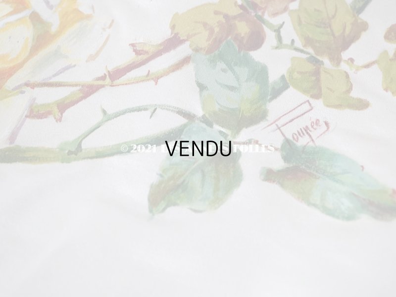 画像16: 1900年代 アンティーク シルク製 大きなポシェット 薔薇と蝶々のハンドペイント オフホワイト