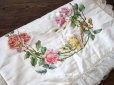 画像1: 1900年代 アンティーク シルク製 大きなポシェット 薔薇と蝶々のハンドペイント オフホワイト (1)