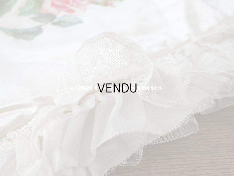 画像14: 1900年代 アンティーク シルク製 大きなポシェット 薔薇と蝶々のハンドペイント オフホワイト