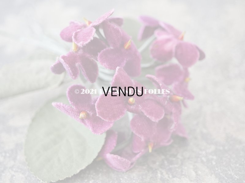 画像6: アンティーク 菫のブーケの布花 ベルベット コサージュ