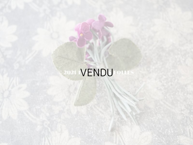 画像3: アンティーク 菫のブーケの布花 ベルベット コサージュ