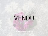 アンティーク　菫のブーケの布花 ベルベット コサージュ