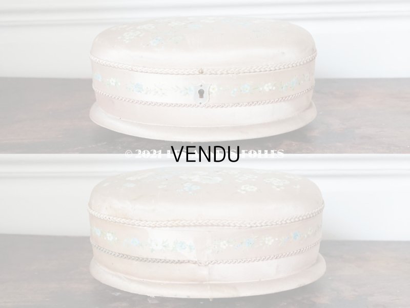 画像12: 19世紀 アンティーク ナポレオン3世時代 お菓子箱 薔薇 & 勿忘草のハンドペイント チョコレートボックス シルク製